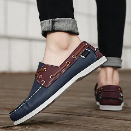 Scarpe mocassini da uomo alla moda con punta a grembiule, comode antiscivolo per passeggiate all'aperto, viaggi, primavera ed estate