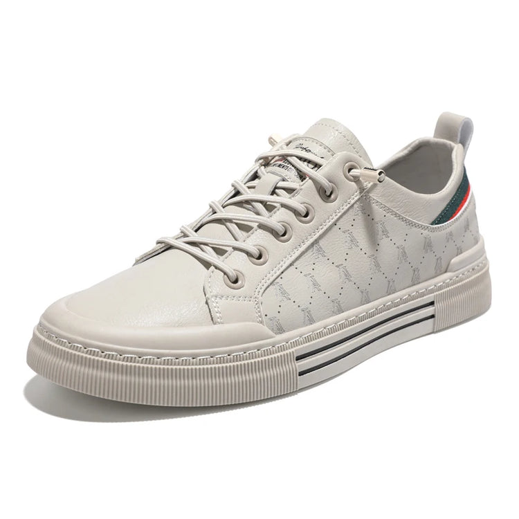 Men's lightweight skate shoes, everyday casual sneakers for men, colors: white and beige, sizes 39 to 46.
