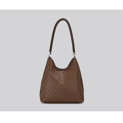 CEEKAY 2026 New Woven Hobo Bag, Retro Herringbone Texture Shoulder Bag with Woven Handle, Casual Women's Tote Bag