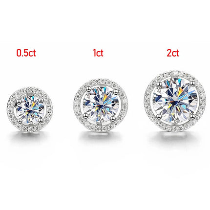 Smyoue 2CT Certified Moissanite Stud Earrings for Women Platinum Plating Sterling Silver Diamond Ear Studs Wedding Fine Jewelry PlatiNum