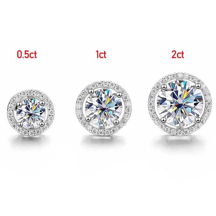 Smyoue 2CT Certified Moissanite Stud Earrings for Women Platinum Plating Sterling Silver Diamond Ear Studs Wedding Fine Jewelry PlatiNum