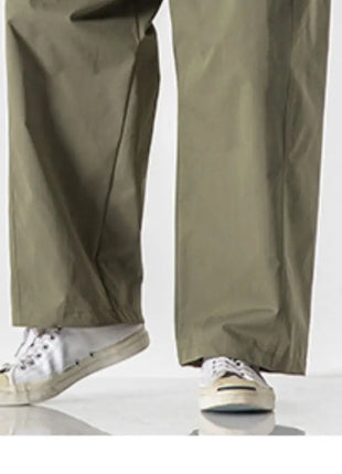 Pantaloni estivi da uomo a gamba larga Pantaloni moda casual solidi leggeri e sottili Harun Pantaloni da jogging larghi da uomo Pantaloni cargo Streetwear Taglie forti 5XL