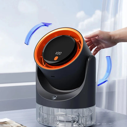 Ventilatore Nebulizzatore con Funzione Umidificatore 360° °   Ventilatore da tavolo regolabile con display LED 100 velocità 16 ° C Ice Fog Batteria da 1800mAh a Lunga Durata