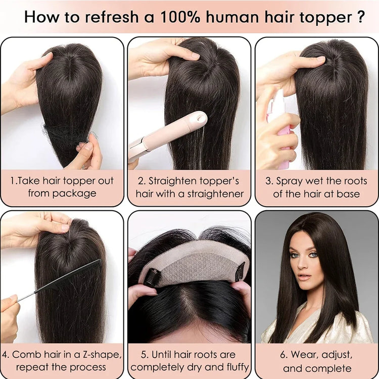 No Clip-in Real Human Hair Topper Weightless Black Air Bangs Cover Sparse Hair Seams Patches 2x9cm #3 Net Human Hair Pieces