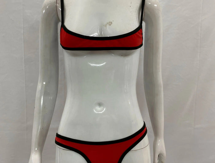 Moda americana tinta unita bikini sexy set costume da bagno da donna patch costume da bagno pantaloni caldi set estate casual moda di nicchia stile Y2k platinumshop