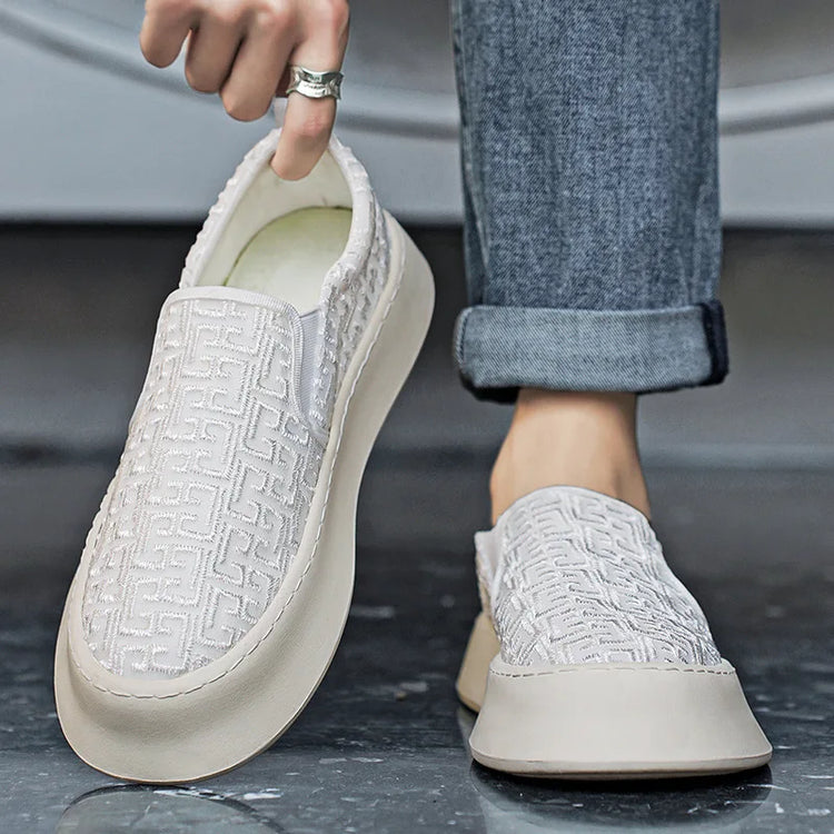 2025 Autumn New Fashion Shallow Mouth Casual Canvas Shoes for Men Breathable Comfortable Niche Design Versatile Chunky Sneakers