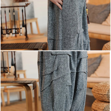 Pantaloni lanterna estivi da uomo stile giapponese Kimono pantaloni casual Samurai Harajuku pantaloncini da uomo larghi Yukata pantaloni a gamba larga taglie forti 5XL