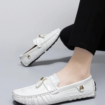 Scarpe da Uomo Casual in Pelle, Mocassini di Design, Slip-on, Scarpe da Guida e da Barca di Alta Qualità, Chaussure Homme, Taglie Grandi 35-48
