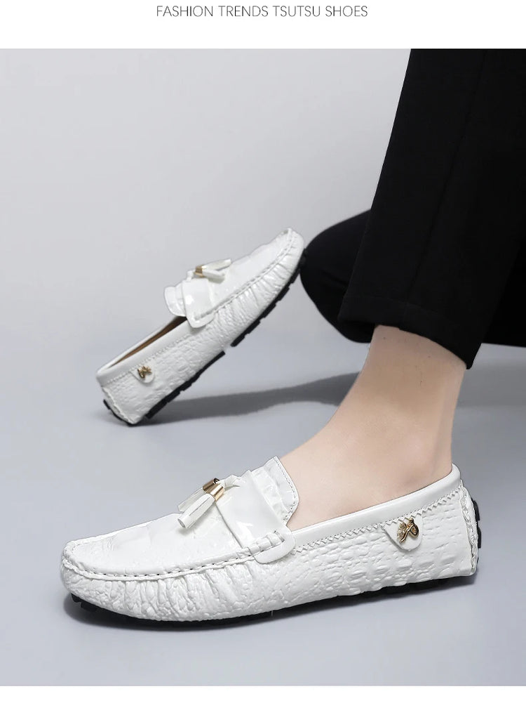 Scarpe da Uomo Casual in Pelle, Mocassini di Design, Slip-on, Scarpe da Guida e da Barca di Alta Qualità, Chaussure Homme, Taglie Grandi 35-48
