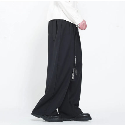 Pantaloni da uomo in stile giapponese con stampa Ukiyo-e, pantaloni comodi e alla moda, pantaloni larghi da uomo, pantaloni casual a gamba dritta da uomo