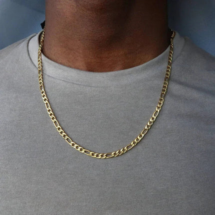 ALIZERO 18K Gold 4MM Figaro Chain Necklace For Women Men Fashion Hip Hop Punk Necklaces Jewelry Wholesale 40-75cm PlatiNum