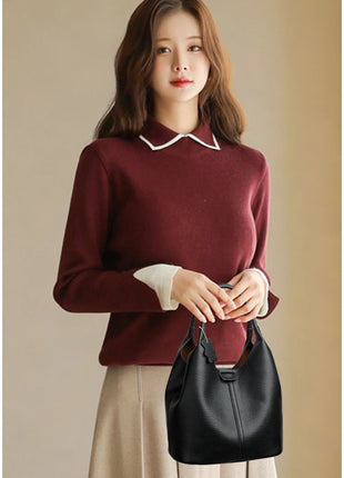Nuove borse da donna in PU morbido casual alla moda Borse a tracolla femminili di grande capacità in tinta unita Borse tote retrò per lo shopping