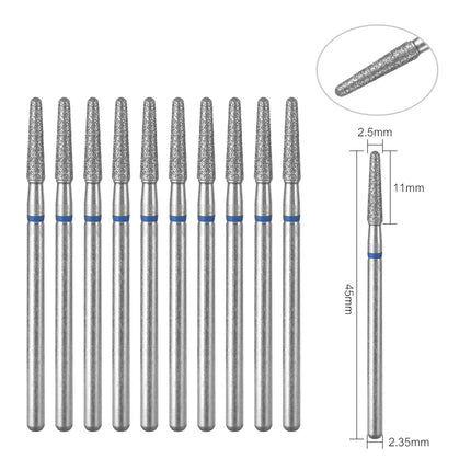10Pcs Diamond Milling Cutter For Manicure Electric Nail Drill Bits Accessory Pedicure Machine Nail File Gel Remover Tool