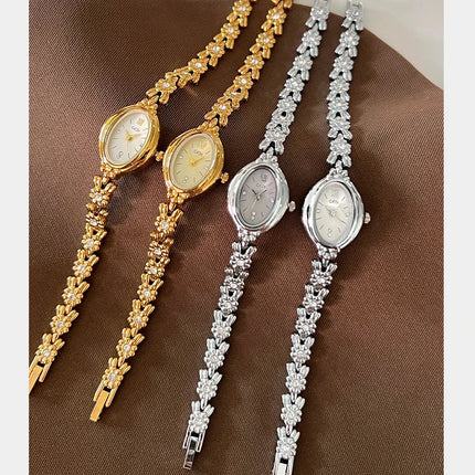 Orologio da donna Luce di lusso retrò tempestato di diamanti Bracciale di alta bellezza Orologi da donna squisiti alla moda platinumshop