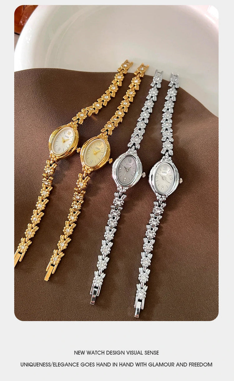 Orologio da donna Luce di lusso retrò tempestato di diamanti Bracciale di alta bellezza Orologi da donna squisiti alla moda platinumshop