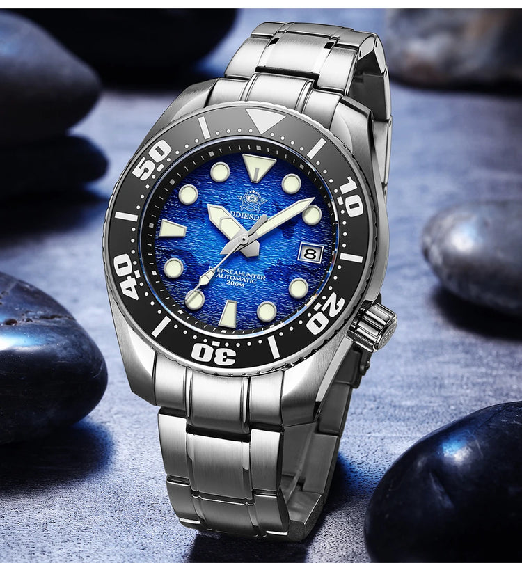 ADDIESDIVE Watches For Men Sapphire Luxury NH35 Mechanical Wristwatch 200m Waterproof Ceramic Bezel BGW9 Luminous Diving Watch