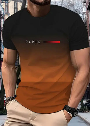 T-shirt homme imprimé simple décontracté, grande taille, mode été, respirant