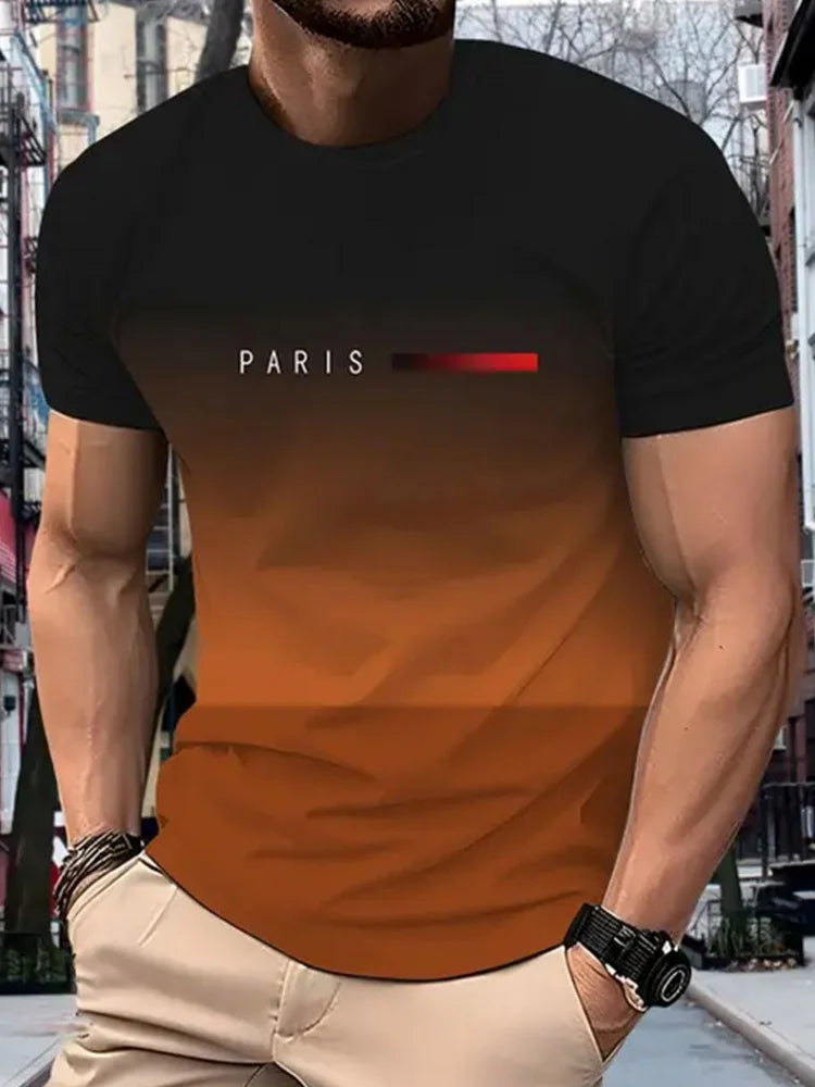 Abbigliamento da uomo semplice stampato T-shirt da uomo oversize moda Estate Outdoor traspirante da