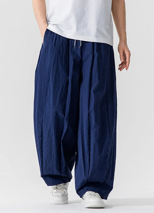 Pantaloni Uomo Nuova Estate Pantaloni larghi leggeri e sottili in vita elastica Sport all'aria aperta maschili Pantaloni larghi casual oversize da uomo Streetwear