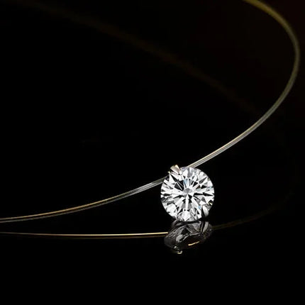 1ct Moissanite diamante S925 argento sterling invisibile trasparente lenza clavicola collana a catena gioielli da donna PlatiNum
