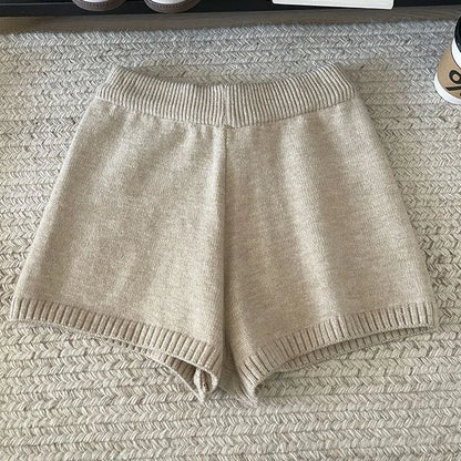 Hot Sexy Knit Shorts Women Korean Fashion Casual Outerwear Sheath Mini Pants 2025 Spring Solid Versatile Y2k Streetwear