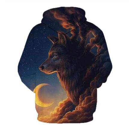 3D Wolf Hoodies Men Hooded Animal Printed Hoodie Sweatshirts Tracksuits Man/women Jackets Funny Hoody DropShipping