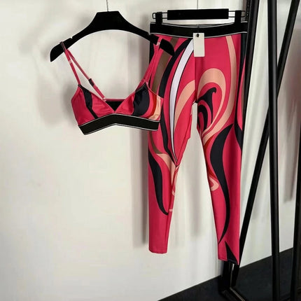 Nuovo Set Yoga da Donna 2026 con Fascia Marrone e Logo Firmato, Completo Sportivo da Donna di Marca Designer, Abbigliamento da Spiaggia platinumshop