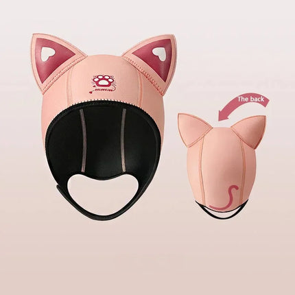 Cat Ear Diving Hood 3mm Neoprene Wetsuit Hood Cute Women's Swimming Cap for Surfing Snorkeling Water Sports Surf Diving Hat