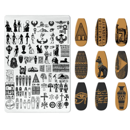 Flowers Love Nail Stamping Newspaper Splice Theme Irregular Stamping Plates Letter Nail Art Printing Stencil Tool Big Size Tools