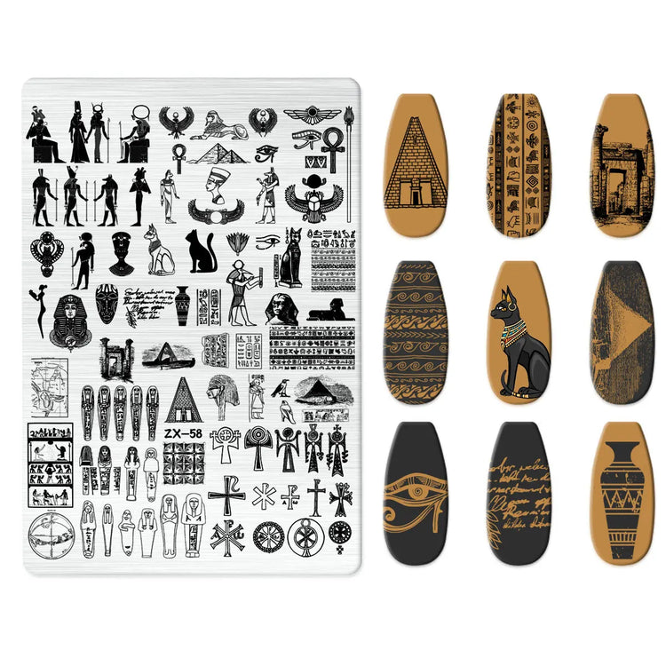 Flowers Love Nail Stamping Newspaper Splice Theme Irregular Stamping Plates Letter Nail Art Printing Stencil Tool Big Size Tools