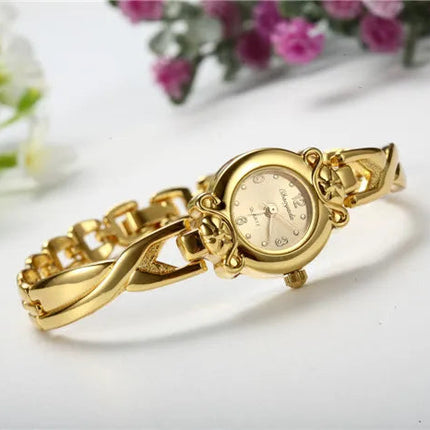 Orologio da polso dorato per donna Orologio da polso da donna di lusso con quadrante piccolo Orologio da donna al quarzo elegante in acciaio Regalo di moda reloj mujer platinumshop