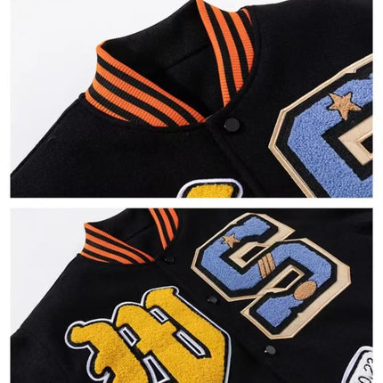 Spring Autumn Cool Stylish Men's Instagram High street Fashion Brand Embroidery Baseball Jacket Men's Women's Vintage Loose Coat