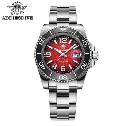 ADDIESDIVE Men Quartz Watch Japan 2115 BGW9 Luminous 200m Waterproof Diver Wristwatch 316L Stainless Steel Men's Watches New