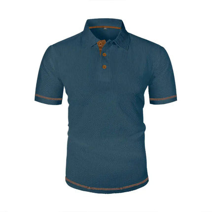 Men's short-sleeved T-shirt with summer ice silk lapel
