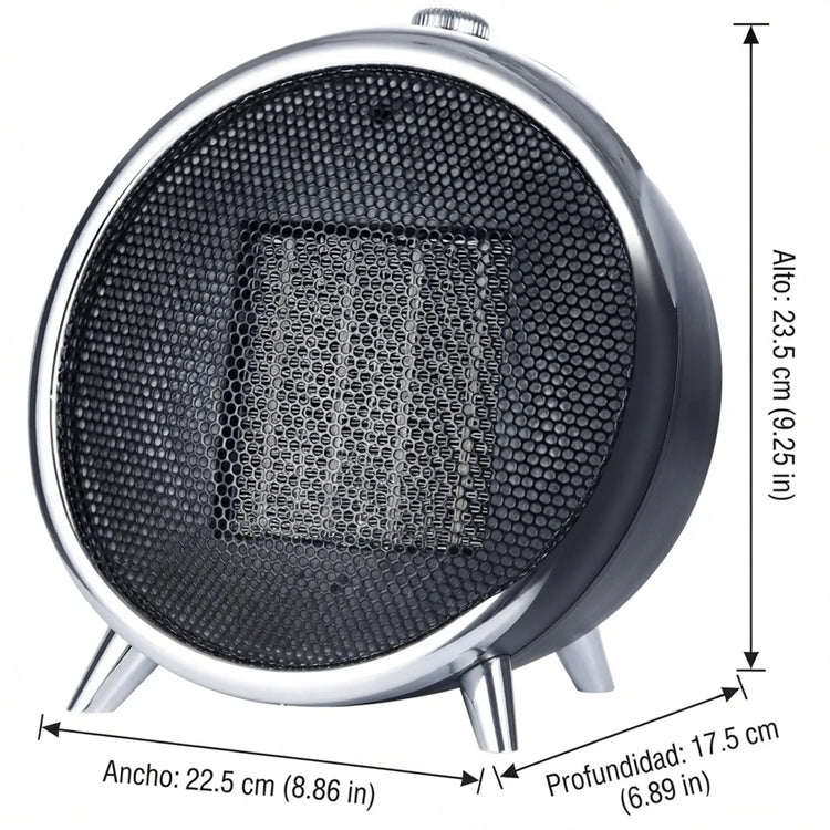 1500W Electric Ceramic Heater, 2 Power Levels, Adjustable Thermostat, Overheat and Anti-Tipping Protection, for Home and Office