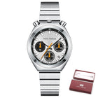 MINI FOCUS Orologio al quarzo verde argento per donna Orologio da polso cronografo con cinturino in acciaio inossidabile moda con lancette luminose Data 0491 platinumshop