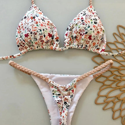 2026 Nuovo Sexy Micro Bikini Brasiliano da Donna, Set Bikini Halter con Perizoma, Costume da Bagno per Feste e Spiaggia PlatiNum