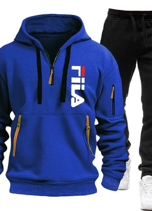 Autumn and winter hot selling men's hooded sweatshirt+casual pants two-piece outdoor multi pocket pullover and sports pants set PlatiNum