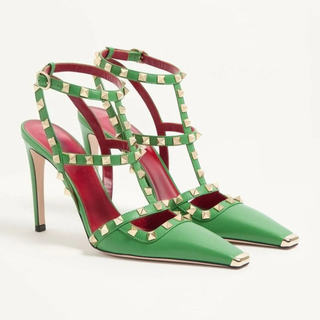 Sandali da Donna con Rivetti e Cinturino alla Caviglia, Stile Romano, Sexy ed Eleganti, per Banchetti e Sfilate, Moda Europea e Americana platinumshop