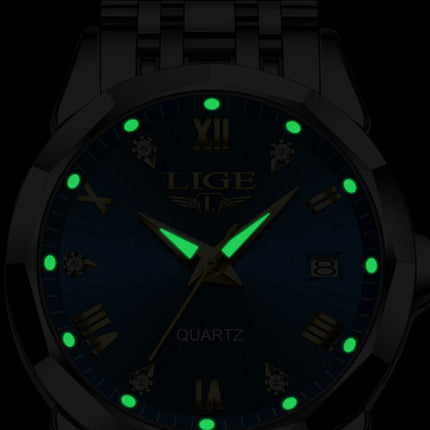LIGE Elegante Orologio da Polso da Donna Ultrasottile in Stile Nordico Semplice con Movimento al Quarzo, Bracciale in Acciaio Inossidabile alla Moda platinumshop
