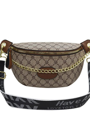 Women Chain Waist Bag Luxury Designer Chest Pack Quality PU Leather Fanny Pack Phone Purse Female Shoulder Crossbody Bag PlatiNum