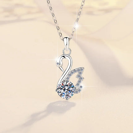 Collana con Ciondolo in Argento 925, Elegante per Donne, Gioielli Nuziali in Argento Sterling, Accessori Raffinati, Regali di Moda per Feste PlatiNum