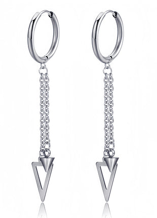 Long Hanging Crosses Leaves Pendants Hoops Woman Earrings Man Vintage Stainless steel Hip Hop Ear Piercing Jewelry Accessories PlatiNum