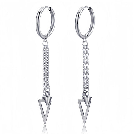 Long Hanging Crosses Leaves Pendants Hoops Woman Earrings Man Vintage Stainless steel Hip Hop Ear Piercing Jewelry Accessories PlatiNum