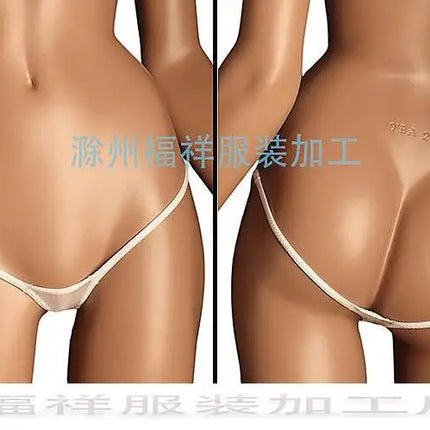 Women's Thin Ice Silk High Elastic Thong Mini Low-rise Sexy Sheer Single Layer Underwear