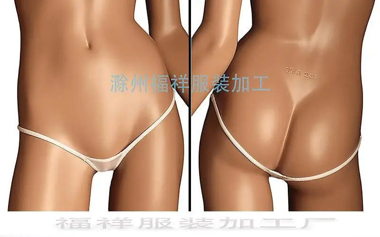 Women's Thin Ice Silk High Elastic Thong Mini Low-rise Sexy Sheer Single Layer Underwear