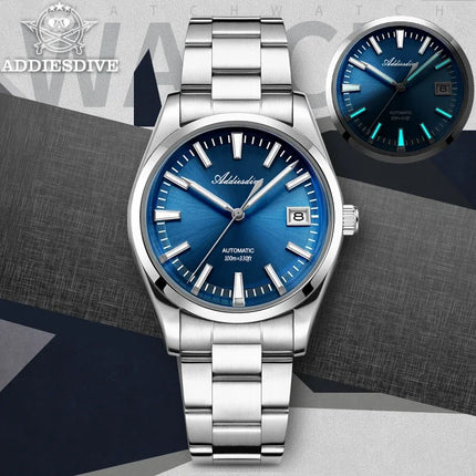 ADDIESDIVE Luxury Classic Automatic Watch Waterproof AR Coated Calendar Display Mechanical Watches Luminous AD2077 Reloj Hombre