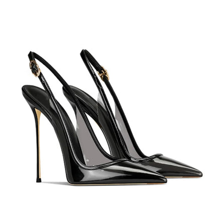 Summer Women High Heeled Shoes for Woman's Pointed Toe Ankle Thin Heels Mixed Colors Pumps Sexy Lady Patent Leather Party Shoes