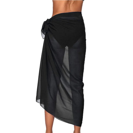 Sarong Lungo in Chiffon, Copricostume Trasparente da Spiaggia, Sciarpa Sexy per Bikini, Copricostume Unico per Donne in Vacanza platinumshop