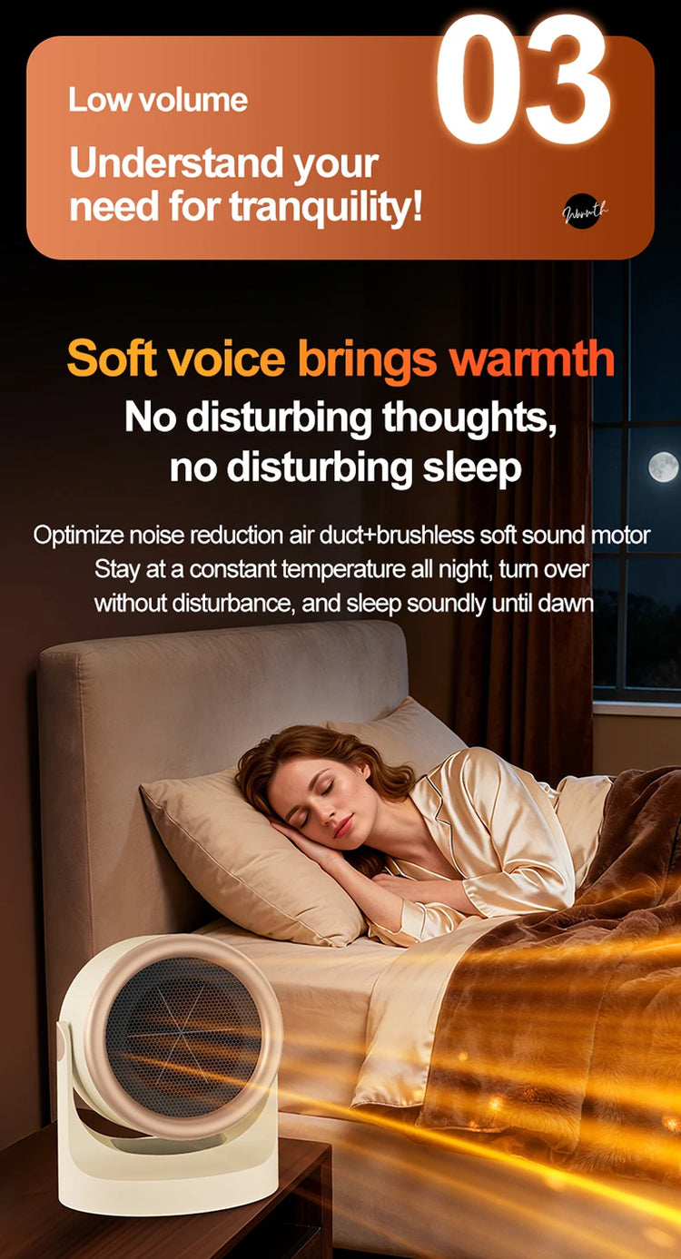 Desktop Heater Dormitory Mini Quick Heating Silent Energy Efficient Household Hot Air Blower Appliances Room Warmer For Office ﻿